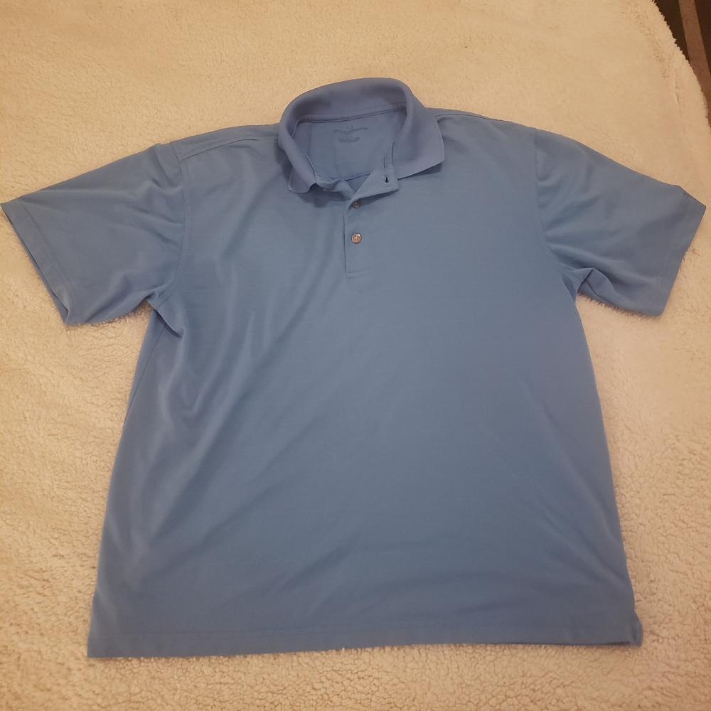 Men's large blue golf polo